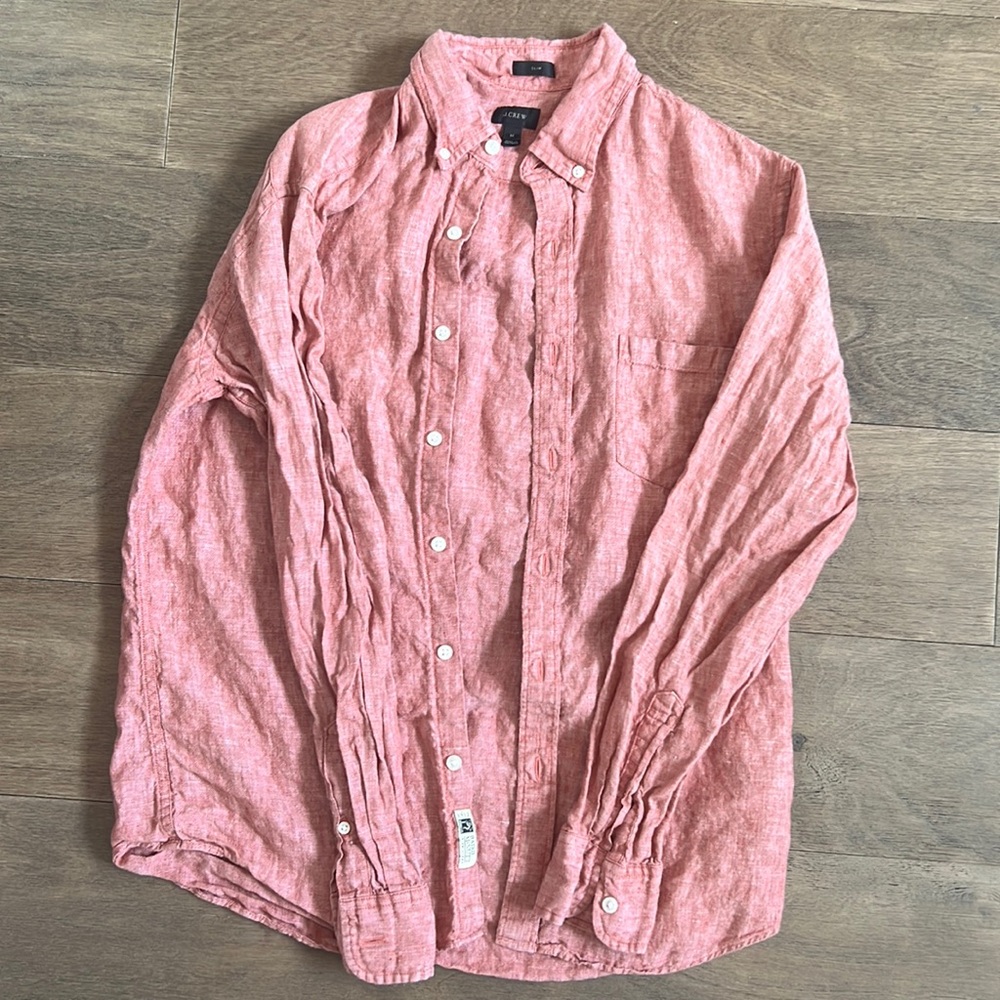 Jcrew Mens slim linen button down